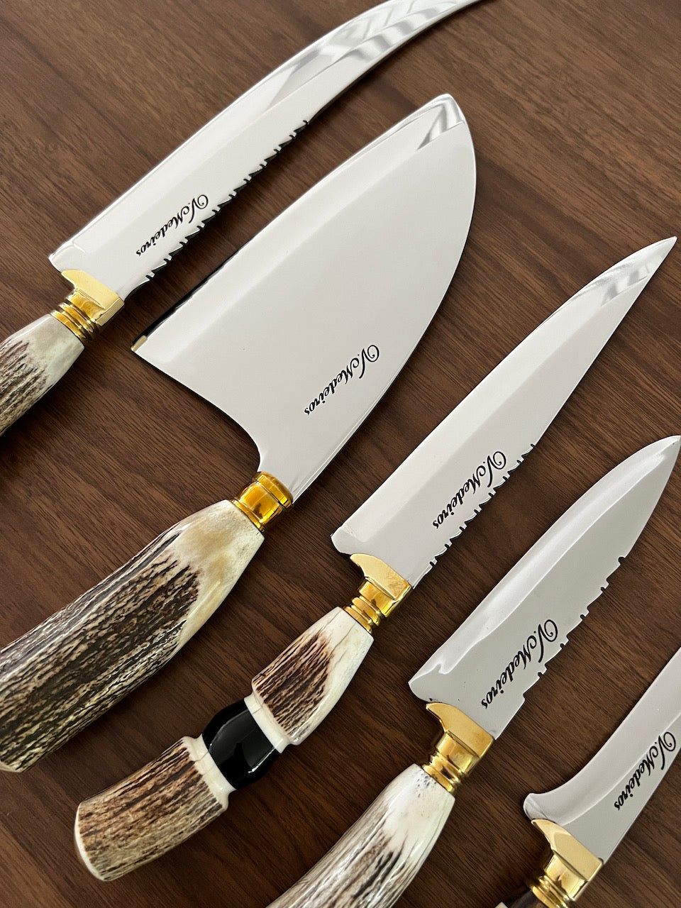 BBQ Knife Set of Deer Antler Handles SS440