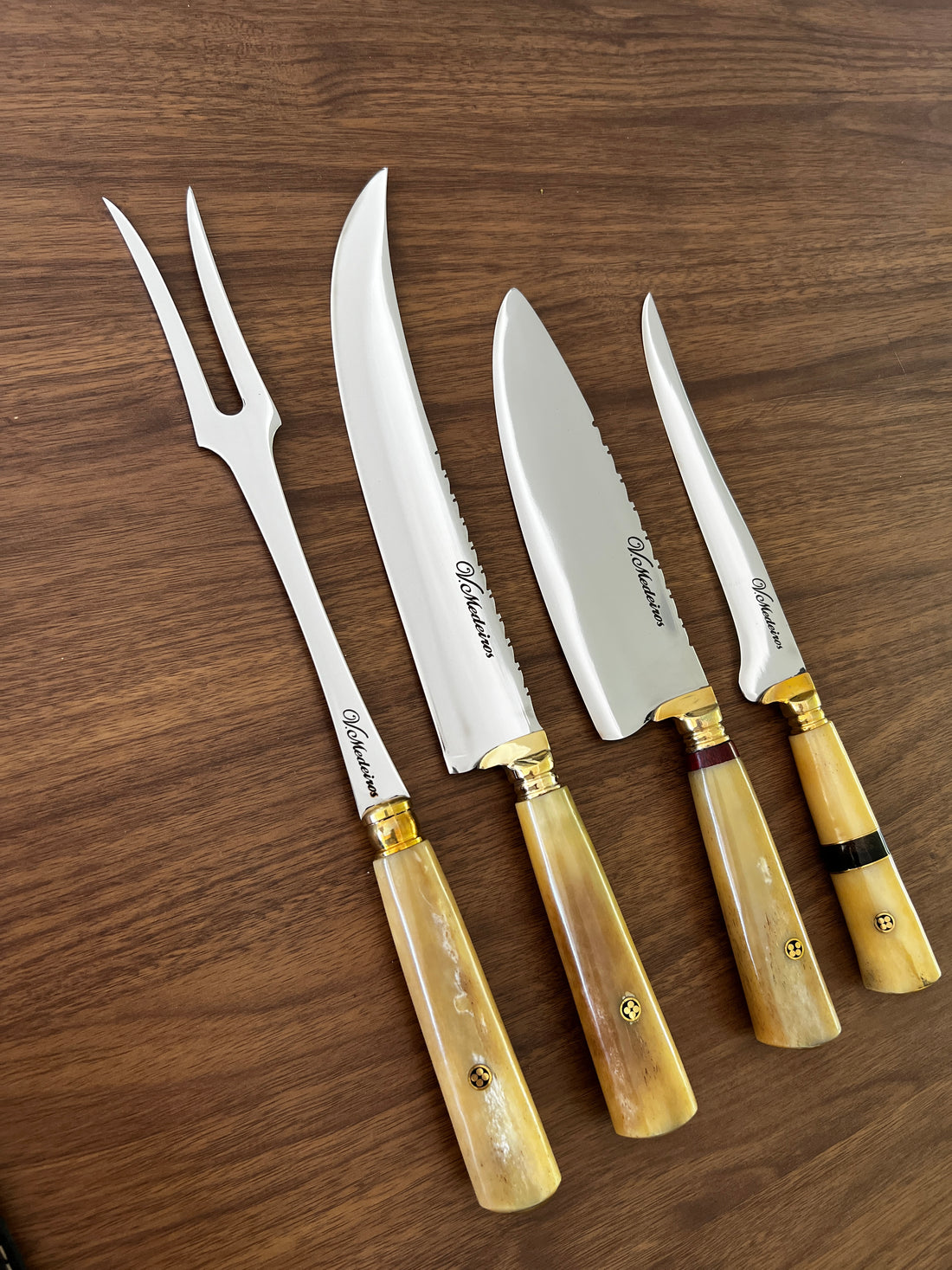 BBQ Knife Set of Ostrich Bone Handles SS440