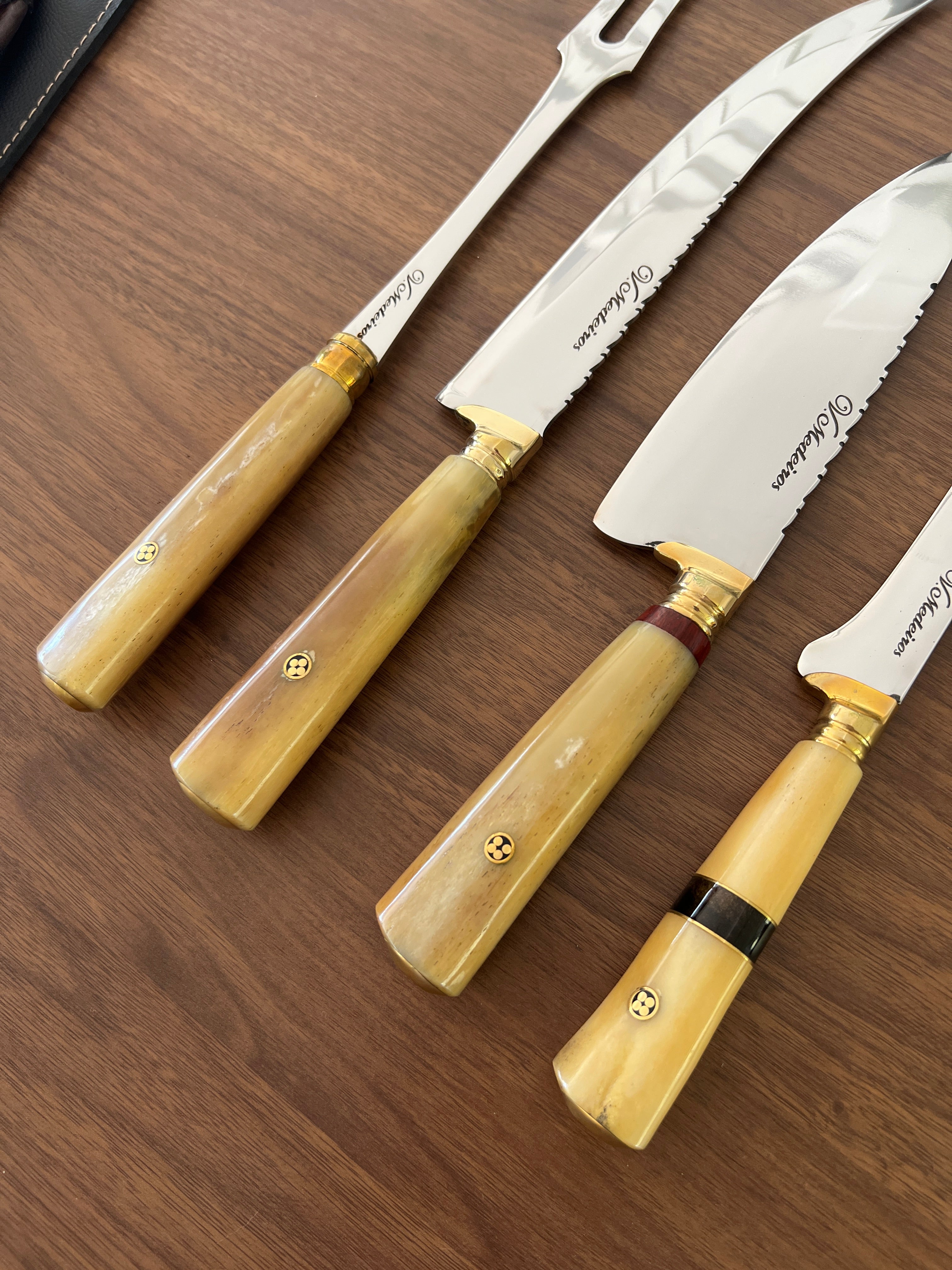 BBQ Knife Set of Ostrich Bone Handles SS440